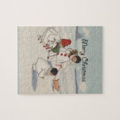 Classic Vintage Weihnachtsschneekind Puzzle (Horizontal)