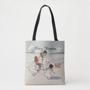 Classic Vintage Weihnachtsschneekind Tasche