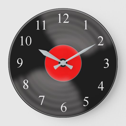 Classic Vinyl Record Wall Clock Große Wanduhr (Vorderseite)