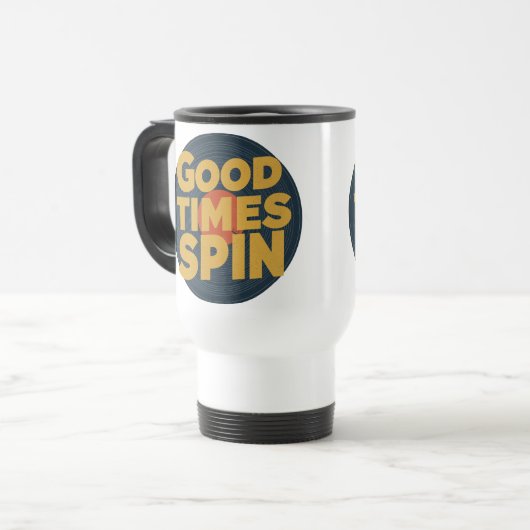 Classic Vinyl Vibes | Retro Music Lover Design Reisebecher (Vorderseite Links)