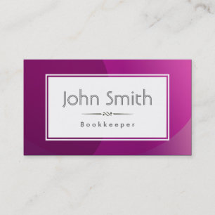 Classic Violet Background Bookkeeper Business Card Visitenkarte