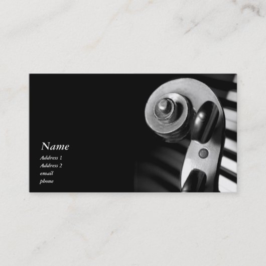 Classic Violine / Viola Scroll Business Card Visitenkarte (Vorderseite)