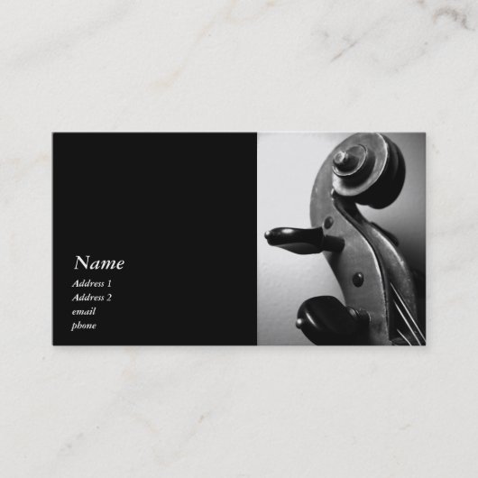 Classic Violine / Viola Scroll Business Card Visitenkarte (Vorderseite)