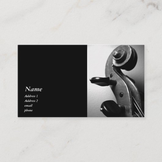 Classic Violine / Viola Scroll Business Card Visitenkarte (Vorderseite)