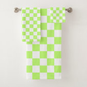 Classic visual lime checkerboard  badhandtuch set (Insitu)