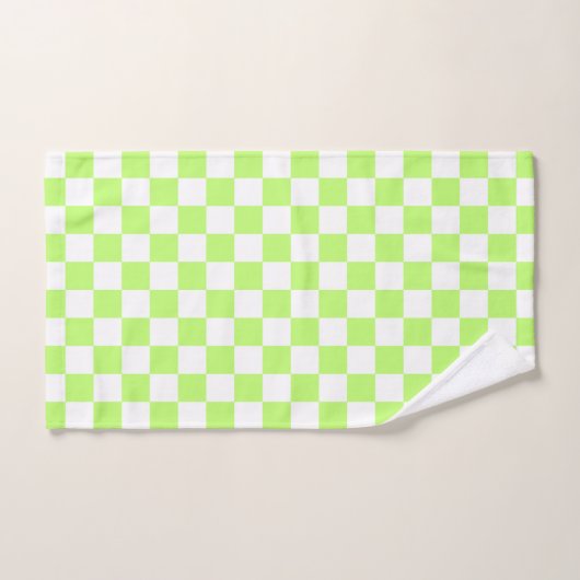 Classic visual lime checkerboard  badhandtuch set (Handtuch)
