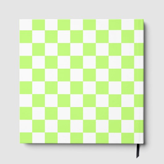 Classic visual lime checkerboard  gästebuch (Rückseite)