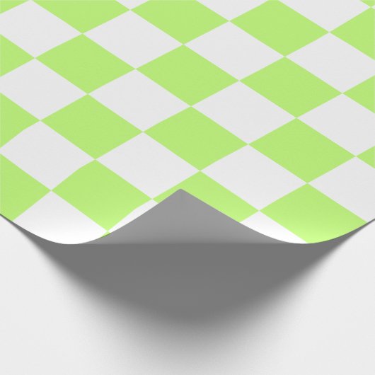 Classic visual lime checkerboard  geschenkpapier (Ecke)