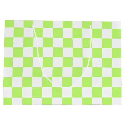 Classic visual lime checkerboard  große geschenktüte (Rückseite)