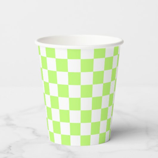 Classic visual lime checkerboard  pappbecher (Rückseite)