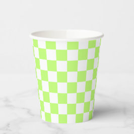 Classic visual lime checkerboard  pappbecher