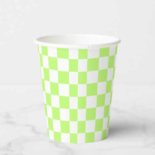 Classic visual lime checkerboard  pappbecher (Rechts)