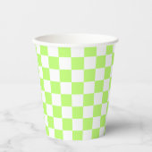 Classic visual lime checkerboard  pappbecher (Vorderseite)