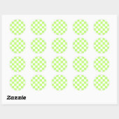 Classic visual lime checkerboard  runder aufkleber (Blatt)