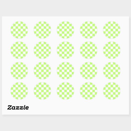 Classic visual lime checkerboard  runder aufkleber (Blatt)