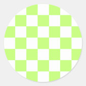Classic visual lime checkerboard  runder aufkleber (Vorderseite)