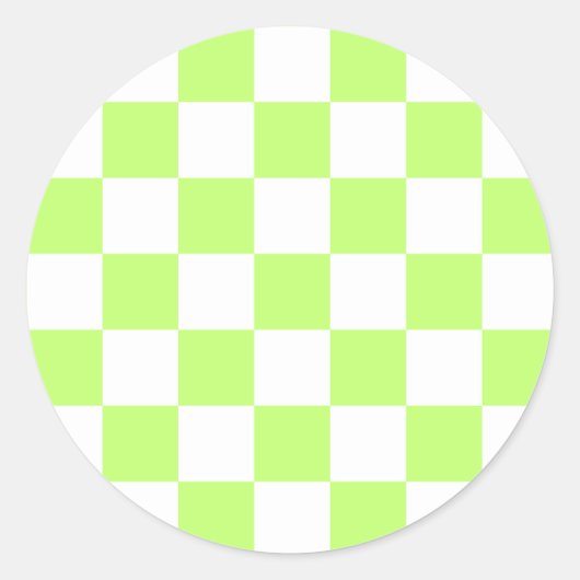 Classic visual lime checkerboard  runder aufkleber (Vorderseite)