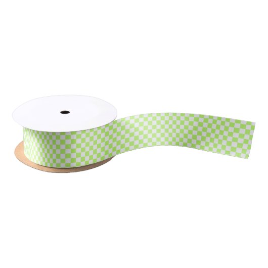 Classic visual lime checkerboard  satinband (Spule)