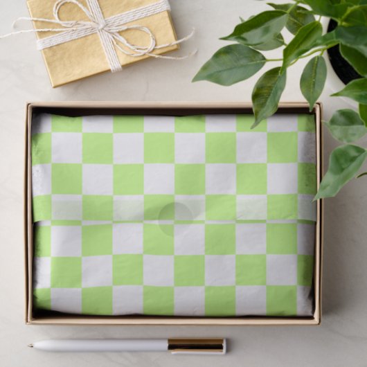Classic visual lime checkerboard  seidenpapier (Geschenk)