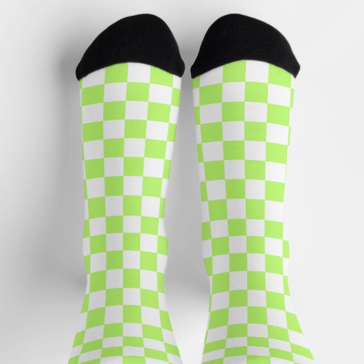 Classic visual lime checkerboard  socken (Oben)