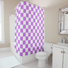 Classic visual magenta checkerboard  duschvorhang
