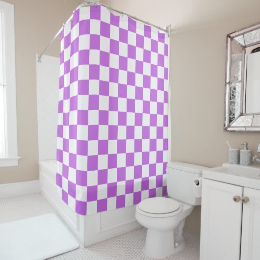 Classic visual magenta checkerboard  duschvorhang (Beispiel)