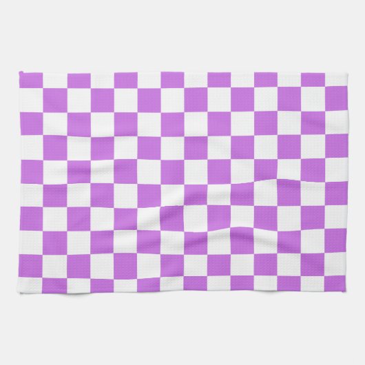 Classic visual magenta checkerboard  geschirrtuch (Horizontal)