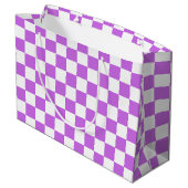 Classic visual magenta checkerboard  große geschenktüte (Rückseite Schrägansicht)