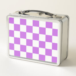 Classic visual magenta checkerboard  metall brotdose