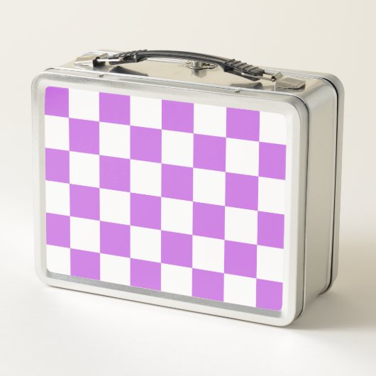 Classic visual magenta checkerboard  metall brotdose (Rückseite)