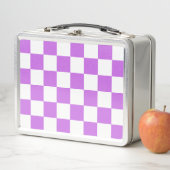 Classic visual magenta checkerboard  metall brotdose (Beispiel)