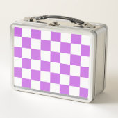 Classic visual magenta checkerboard  metall brotdose (Vorderseite)