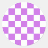 Classic visual magenta checkerboard  runder aufkleber (Vorderseite)