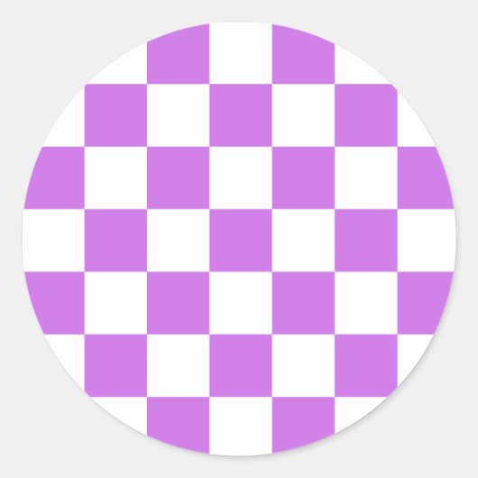 Classic visual magenta checkerboard  runder aufkleber (Vorderseite)