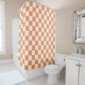 Classic visual orange checkerboard  duschvorhang (Beispiel)