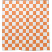 Classic visual orange checkerboard  duschvorhang (Vorderseite)