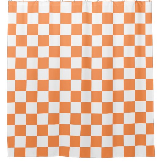 Classic visual orange checkerboard  duschvorhang (Vorderseite)