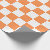 Classic visual orange checkerboard  geschenkpapier (Ecke)