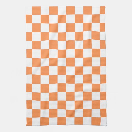 Classic visual orange checkerboard  geschirrtuch (Vertikal)