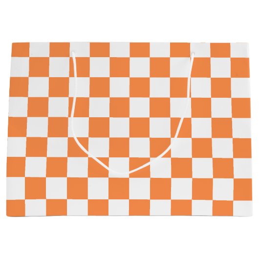 Classic visual orange checkerboard  große geschenktüte (Vorderseite)