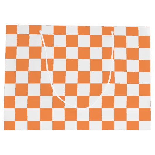 Classic visual orange checkerboard  große geschenktüte (Rückseite)