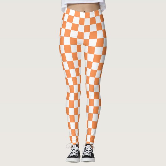 Classic visual orange checkerboard  leggings (Vorderseite)