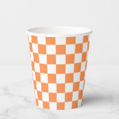 Classic visual orange checkerboard  pappbecher (Vorderseite)