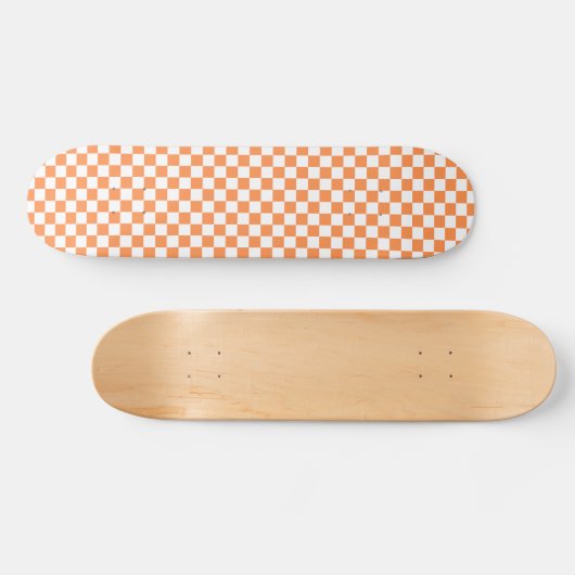 Classic visual orange checkerboard  skateboard (Horizontal)