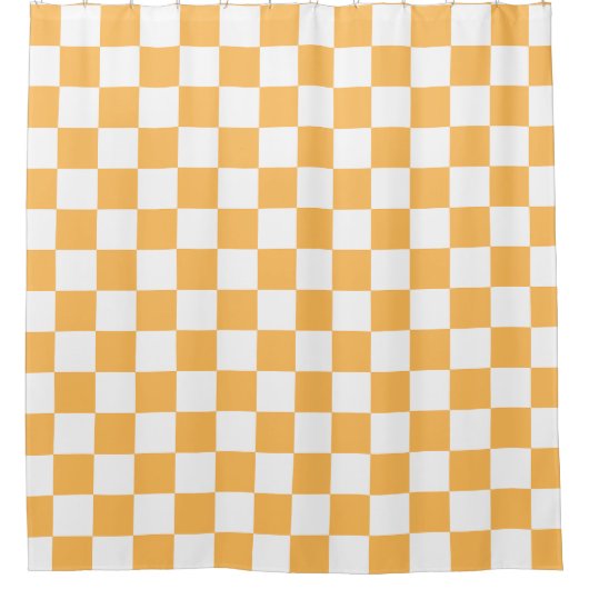 Classic visual peach checkerboard  duschvorhang (Vorderseite)