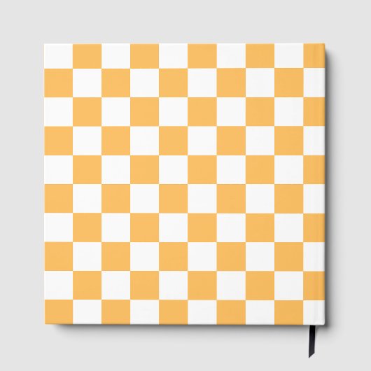 Classic visual peach checkerboard  gästebuch (Rückseite)