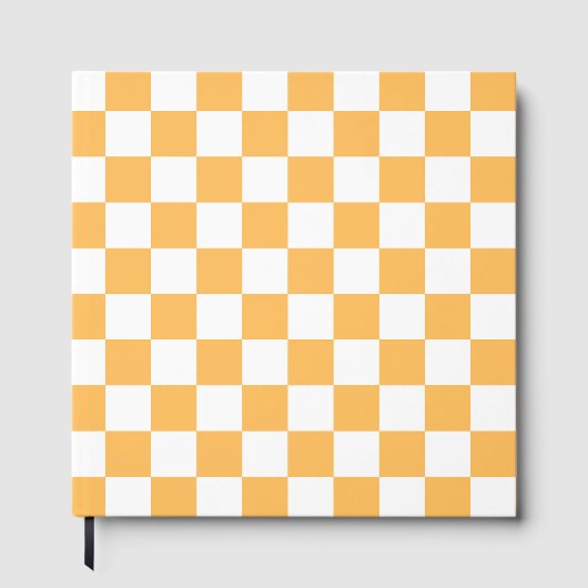 Classic visual peach checkerboard  gästebuch (Vorderseite)