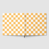 Classic visual peach checkerboard  gästebuch (Voll)