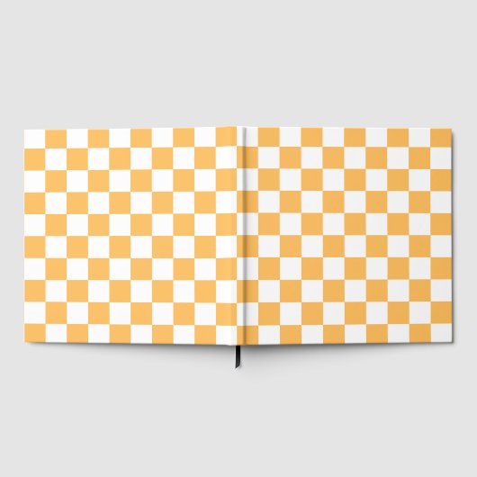 Classic visual peach checkerboard  gästebuch (Voll)