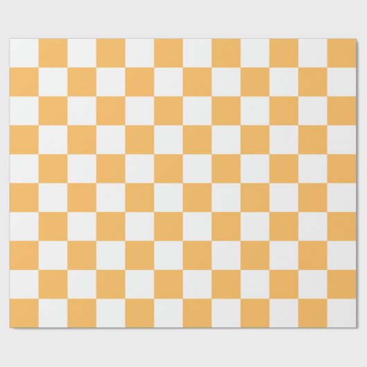 Classic visual peach checkerboard  geschenkpapier (Flach)